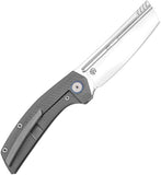 Vanguard Nakiri Framelock Gray Titanium & Timascus Folding M390 Knife G038