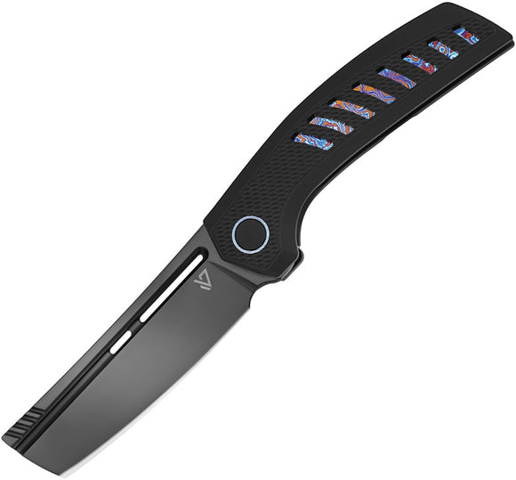Vanguard Nakiri Framelock Black Titanium & Timascus Folding M390 Knife G039