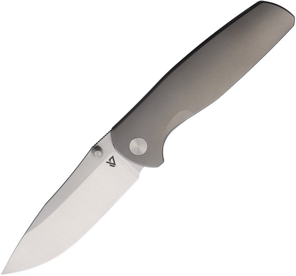 Vanguard ESOX Framelock Gray Titanium Folding Bohler M390 Pocket Knife G043