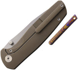 Vanguard ESOX Framelock Bronze Titanium Folding Bohler M390 Pocket Knife G044