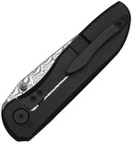 Vanguard Cheetah Integral Framelock Black Titanium Folding Damascus Pocket Knife G049