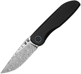 Vanguard Cheetah Integral Framelock Black Titanium Folding Damascus Pocket Knife G049
