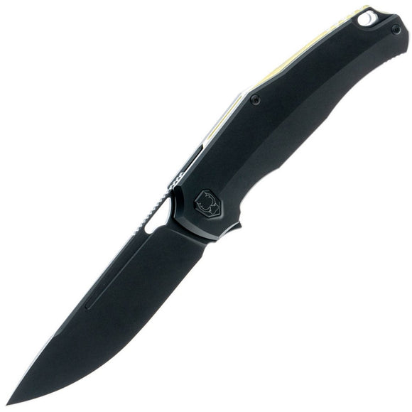 Vanguard Atomic Framelock Samurai Black Titanium Folding M390 Pocket Knife G05