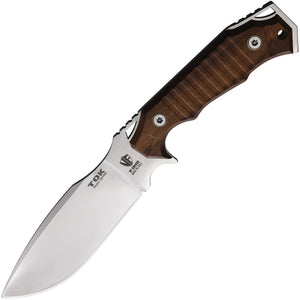 VF Knives TOK Brown Santos Wood Niolox Steel Fixed Blade Knife 0990101