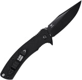 V NIVES Black Rambo Shorty Linerlock Black FRN Folding 420HC Pocket Knife 33FPBBK