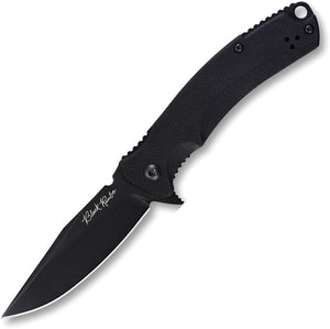 V NIVES Black Rambo Shorty Pro Linerlock Black G10 Folding D2 Steel Pocket Knife 33GPBBK