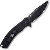 V NIVES Black Rambo Shorty Pro Linerlock Black G10 Folding D2 Steel Pocket Knife 33GPBBK