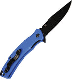 V NIVES Black Rambo Shorty Pro Linerlock Blue G10 Folding D2 Steel Pocket Knife 33GPBBL