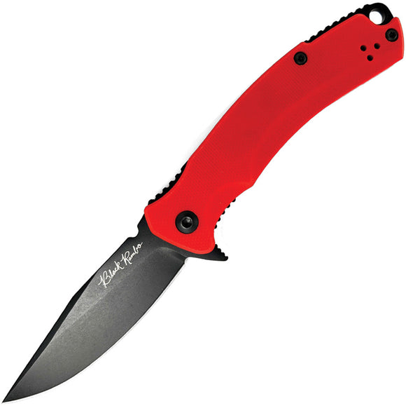 V NIVES Black Rambo Shorty Pro Linerlock Red G10 Folding D2 Steel Pocket Knife 33GPBR