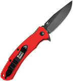 V NIVES Black Rambo Utility Linerlock Red FRN Folding 420HC Pocket Knife 34FPBR