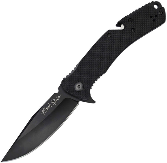 V NIVES Black Rambo Utility Pro Linerlock Black FRN Folding 420HC Pocket Knife 35FPBBK