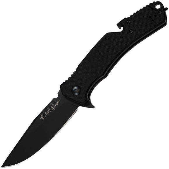 V NIVES Black Rambo Utility Pro Linerlock Black G10 Folding D2 Steel Pocket Knife 35GPBBK