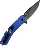 V NIVES Black Rambo Utility Pro Linerlock Blue G10 Folding D2 Steel Pocket Knife 35GPBBL