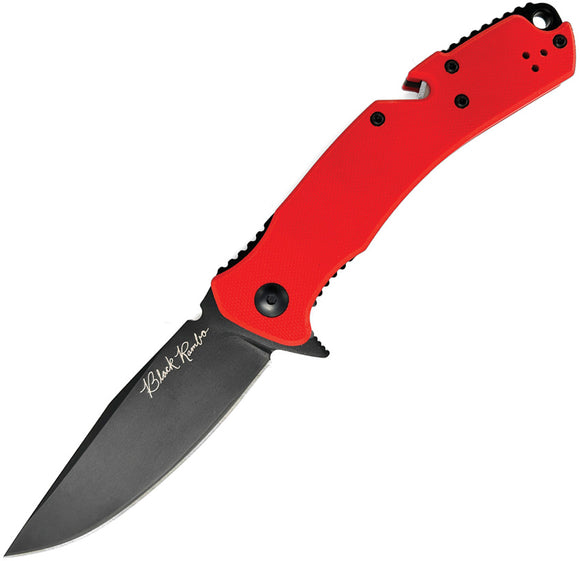 V NIVES Black Rambo Utility Pro Linerlock Red G10 Folding D2 Steel Pocket Knife 35GPBR