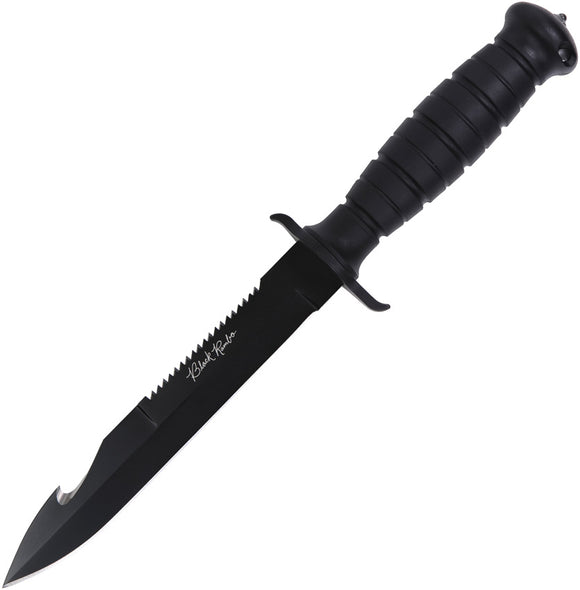 V NIVES Black Rambo Savage Black D2 Steel Drop Pt Fixed Blade Knife FB32FPBBK