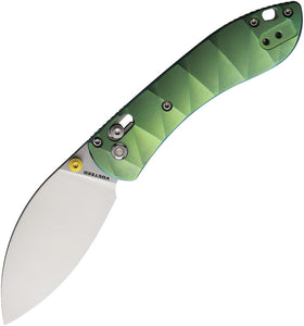 Vosteed Mini Nightshade Crossbar Lock Green Titanium Folding S35VN Pocket Knife A0220