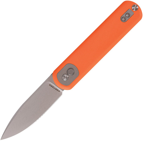 Vosteed Corgi Trek Lock Orange G10 Folding 14C28N Drop Pt Pocket Knife A0731