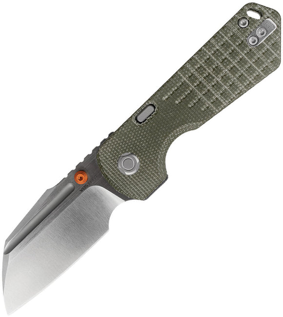 Vosteed Hedgehog Top Linerlock Olive Green Micarta Folding S35VN Pocket Knife A1311