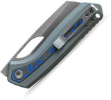 Vosteed Kroc Top Linerlock Gray Aluminum & Ocean Micarta Folding S35VN Knife A1801