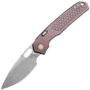 Vosteed Psyop Top Linerlock Purple Textured Titanium Folding Elmax Drop Pt Pocket Knife A2206