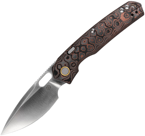 Vosteed Psyop Copper Fat Carbon Fiber Top Linerlock Elmax Folding Knife A2207