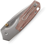 Vosteed Psyop 299 Top Linerlock Red Micarta & Titanium Folding S35VN Pocket Knife A2217