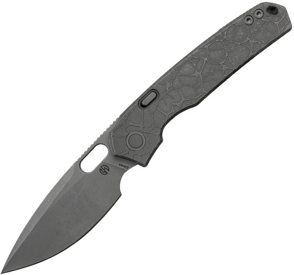 Vosteed Psyop Top Linerlock Dim Gray Titanium Folding Elmax Drop Pt Pocket Knife A2222
