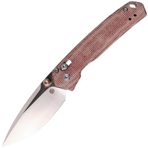 Vosteed Mini Psyop Crossbar Lock Red Micarta Folding Elmax Pocket Knife A2306