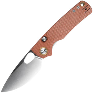 Vosteed Porcupine Top Linerlock Brown Micarta Folding 14C28N Pocket Knife A2604