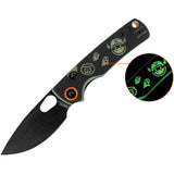 Vosteed Porcupine Top Linerlock LTE Halloween Monster Black G10 Glow In The Dark Folding 14C28N Knife A2630