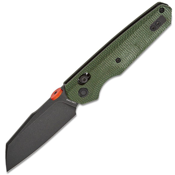 Vosteed Talarurus Crossbar Lock Green Micarta Folding 14C28N Pocket Knife A2702