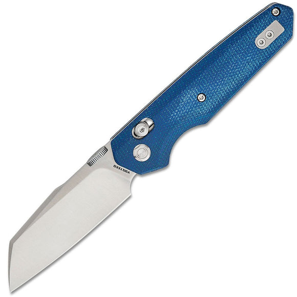 Vosteed Talarurus Crossbar Lock Blue Micarta Folding 14C28N Pocket Knife A2704
