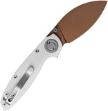 Vosteed Shilin Cutter Vanchor Lock White G10 Folding Copper 154CM Pocket Knife A2803