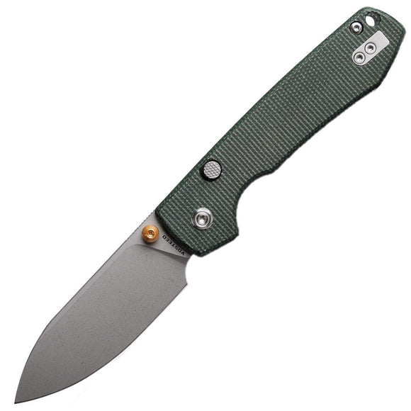 Vosteed Raccoon Top Linerlock Green Micarta Folding 14C28N Pocket Knife A2904