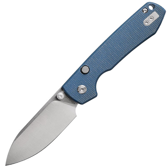 Vosteed Raccoon Top Linerlock Blue Micarta Folding 14C28N Pocket Knife A2905