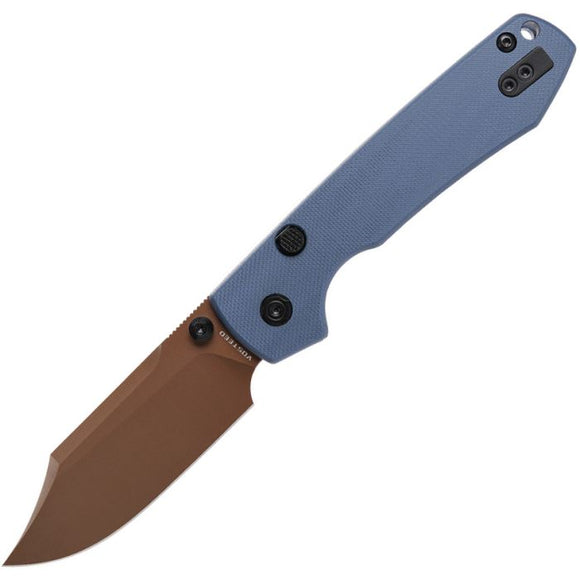 Vosteed Raccoon Top Linerlock Blue G10 Folding Copper Dune 14C28N Pocket Knife A2909