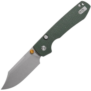 Vosteed Raccoon Top Linerlock Green Micarta Folding 14C28N Bowie Pocket Knife A2911