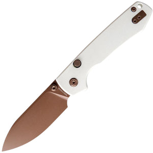 Vosteed Raccoon Top Linerlock White G10 Folding Copper Dune 14C28N Pocket Knife A2913
