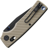 Vosteed Porcupine ModSwap Crossbar Lock Sand Tan G10 Folding 154CM Knife A3103