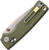 Vosteed Porcupine ModSwap Crossbar Lock Green Micarta Folding 154CM Knife A3104