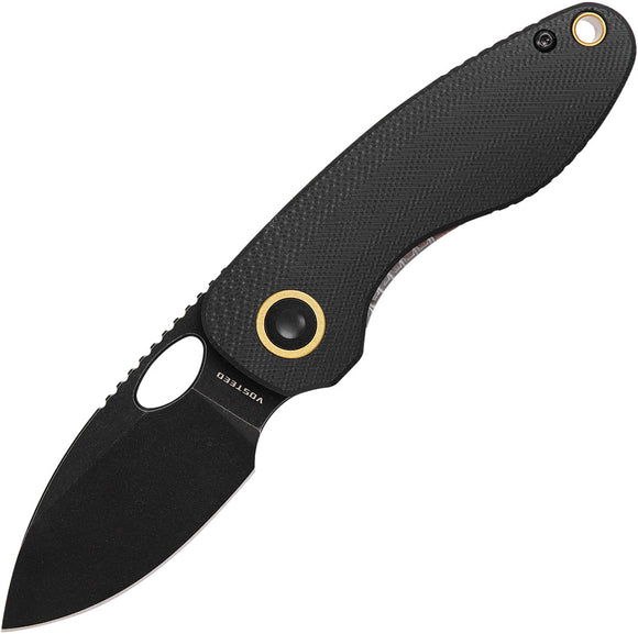 Vosteed Mini Acorn Linerlock Black G10 Folding 14C28N Drop Point Pocket Knife A3401