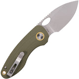 Vosteed Mini Acorn Linerlock Green G10 Folding 14C28N Drop Point Pocket Knife A3402