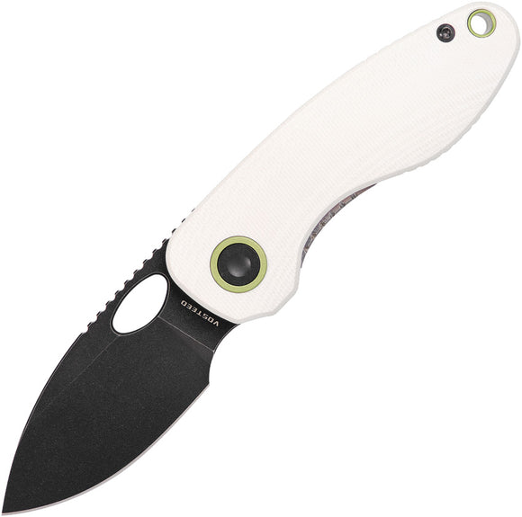 Vosteed Mini Acorn Linerlock White G10 Folding 14C28N Drop Point Pocket Knife A3403