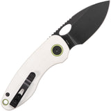 Vosteed Mini Acorn Linerlock White G10 Folding 14C28N Drop Point Pocket Knife A3403