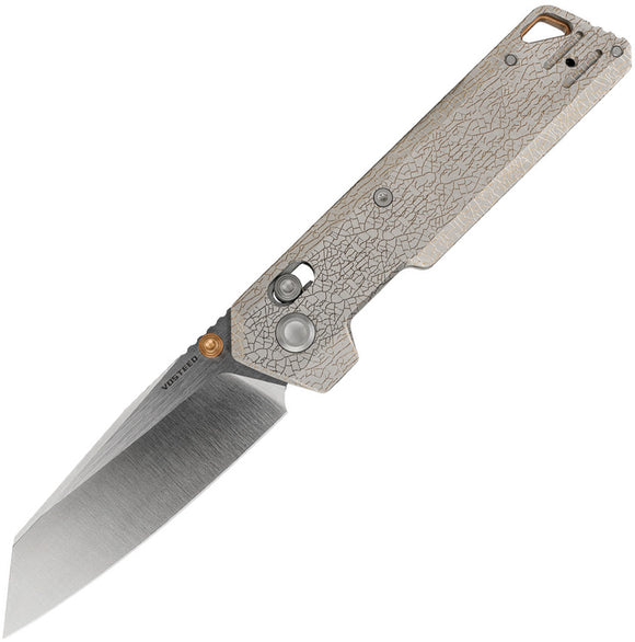 Vosteed Parallel Crossbar Lock Arctic Crackle Titanium Folding S35VN Pocket Knife A3509
