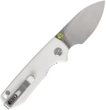 Vosteed Raccoon Cub Linerlock White G10 Folding 14C28N Drop Point Pocket Knife A3603