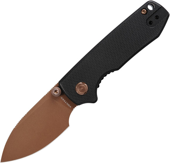 Vosteed Raccoon Cub Linerlock Black G10 Folding Copper 14C28N Drop Point Pocket Knife A3604