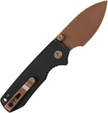 Vosteed Raccoon Cub Linerlock Black G10 Folding Copper 14C28N Drop Point Pocket Knife A3604