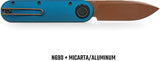 Vosteed Corgi-V 295 Vanchor Lock Blue Ocean Micarta & Blue Aluminum Folding Copper Dune N690 Knife A3730