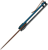 Vosteed Corgi-V 295 Vanchor Lock Blue Ocean Micarta & Blue Aluminum Folding Copper Dune N690 Knife A3730
